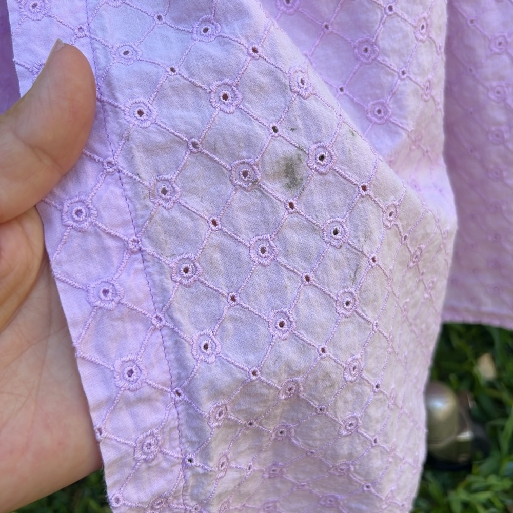 MDS Stripes Lavender Eyelet Dress Size 10 US $525 - Picture 12 of 17
